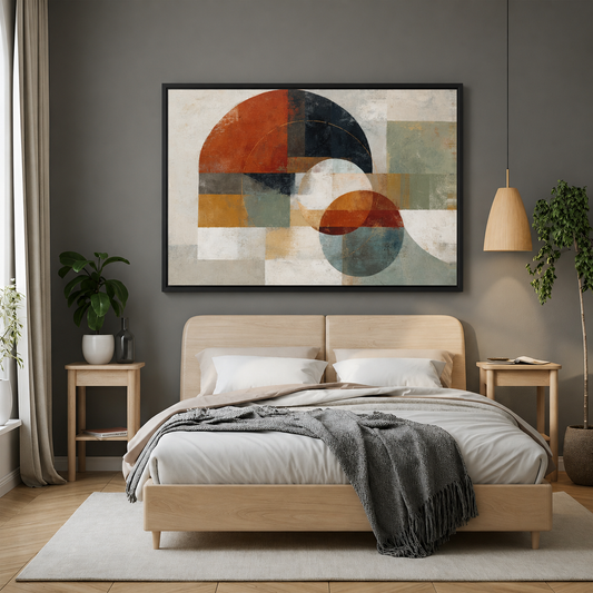Modern Abstract Geometric Canvas Wall Art Minimalist Shapes Painting
