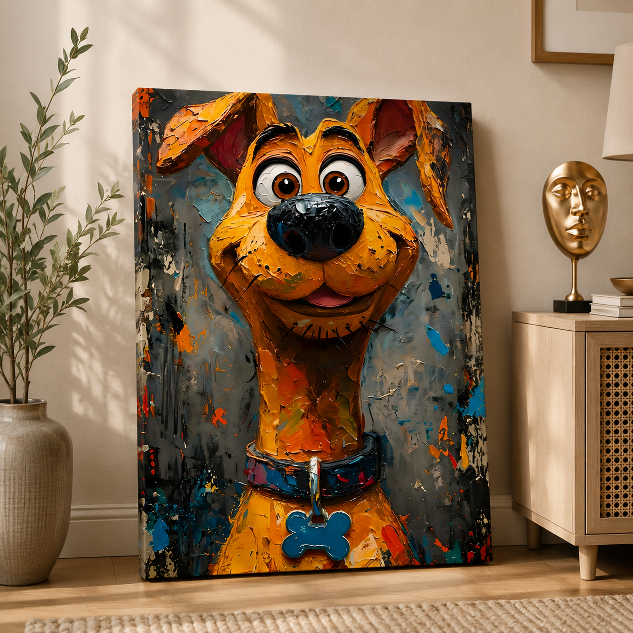 Canine Joy Wall Art Painting for Stylish Home Decor