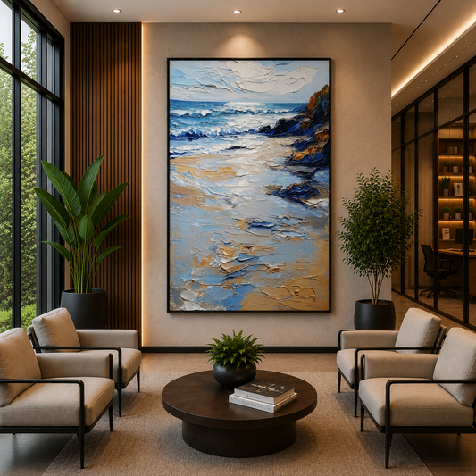 Textured Coastal Beach Canvas Wall Art