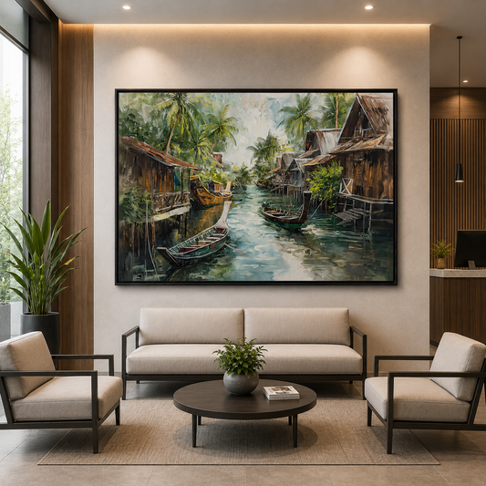Tropical Beach Aerial Canvas Wall Art