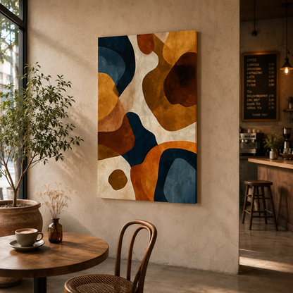 Terra Flow Abstract Wall Art – Modern Earth Tone Geometric Canvas