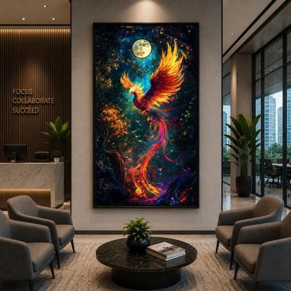 Phoenix Wall Art Large Canvas Decor for Bedroom and Living Space