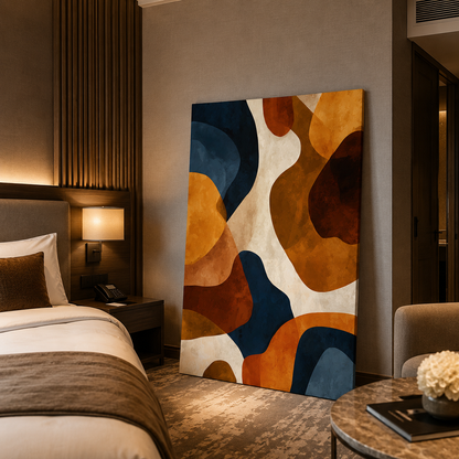 Terra Flow Abstract Wall Art – Modern Earth Tone Geometric Canvas
