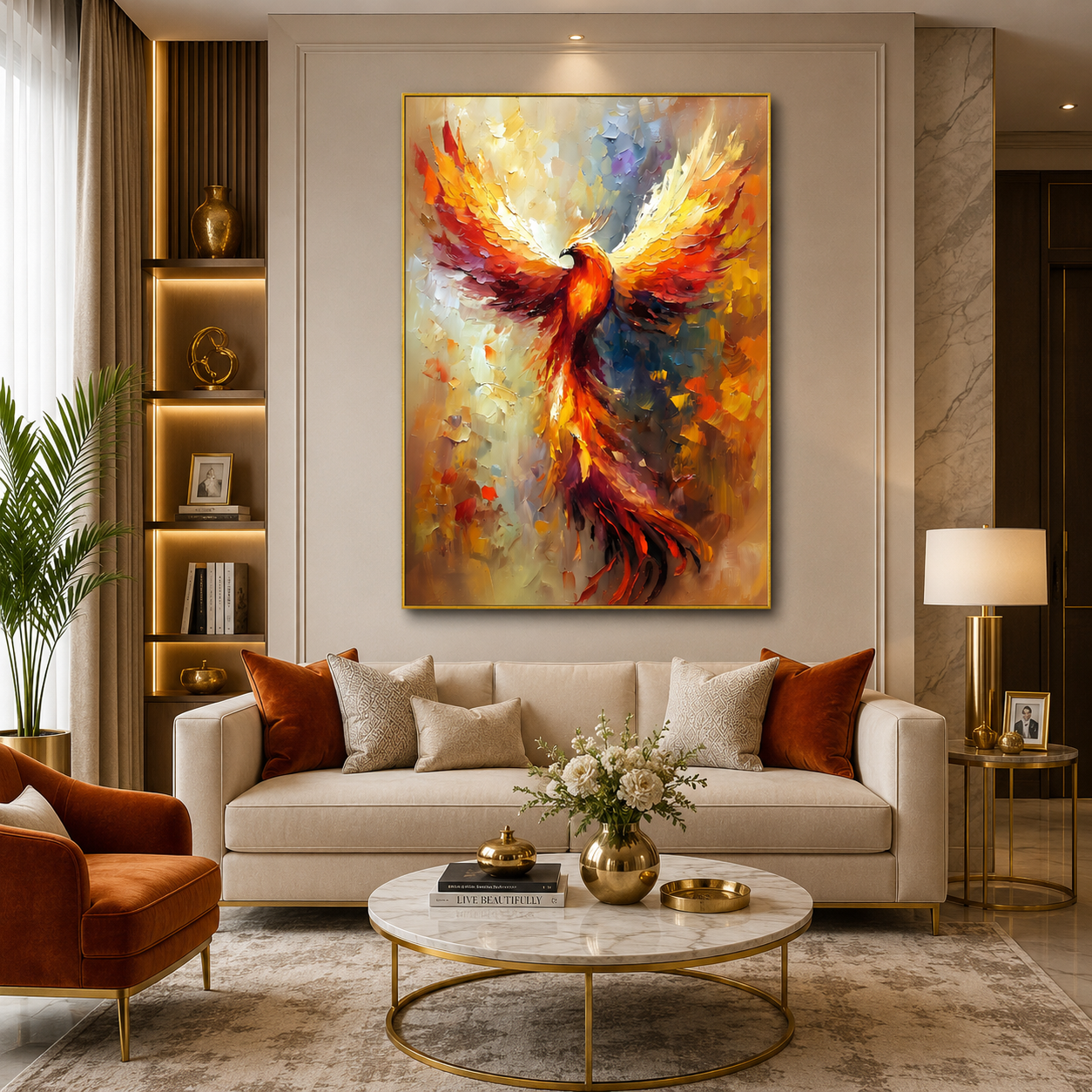Phoenix Wall Art Canvas Painting for Living Room Decor