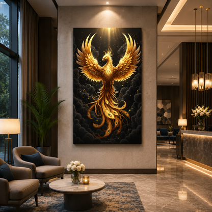 Phoenix Vastu Wall Art Canvas Painting for Prosperity and Success