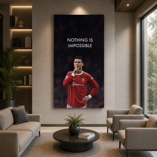 Cristiano Ronaldo Nothing Is Impossible Motivational Wall Art
