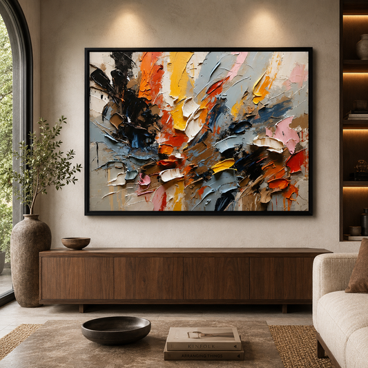 Abstract Textured Palette Knife Canvas Wall Art Painting