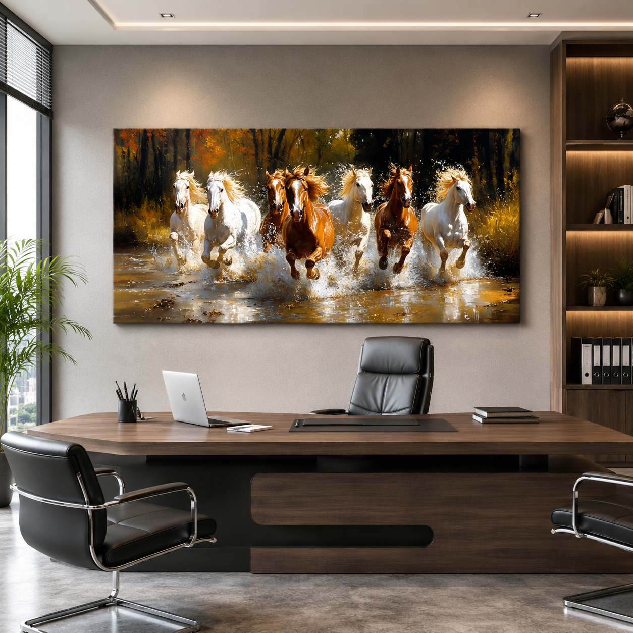 Seven Horse Canvas Wall Painting for Home Decoration