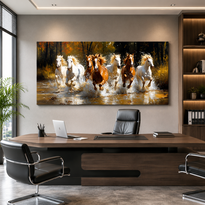 Seven Horse Canvas Wall Painting for Home Decoration