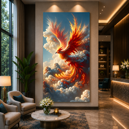 Phoenix Wall Art Canvas Painting for Home Office Living Room Decor