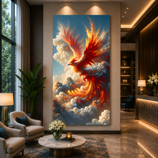 Phoenix Wall Art Canvas Painting for Home Office Living Room Decor