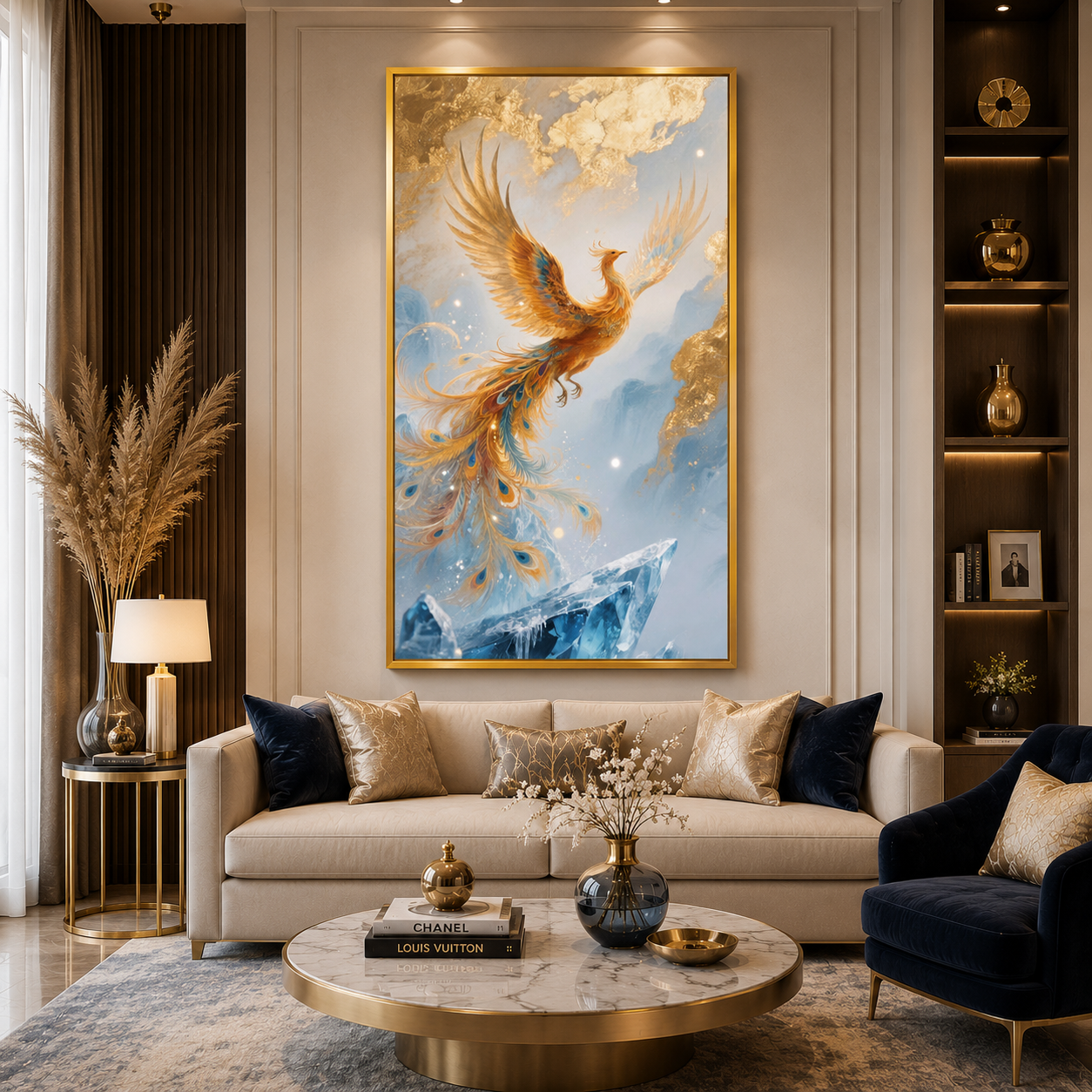 Phoenix Wall Art Inspirational Bird Painting for Modern Home Decor