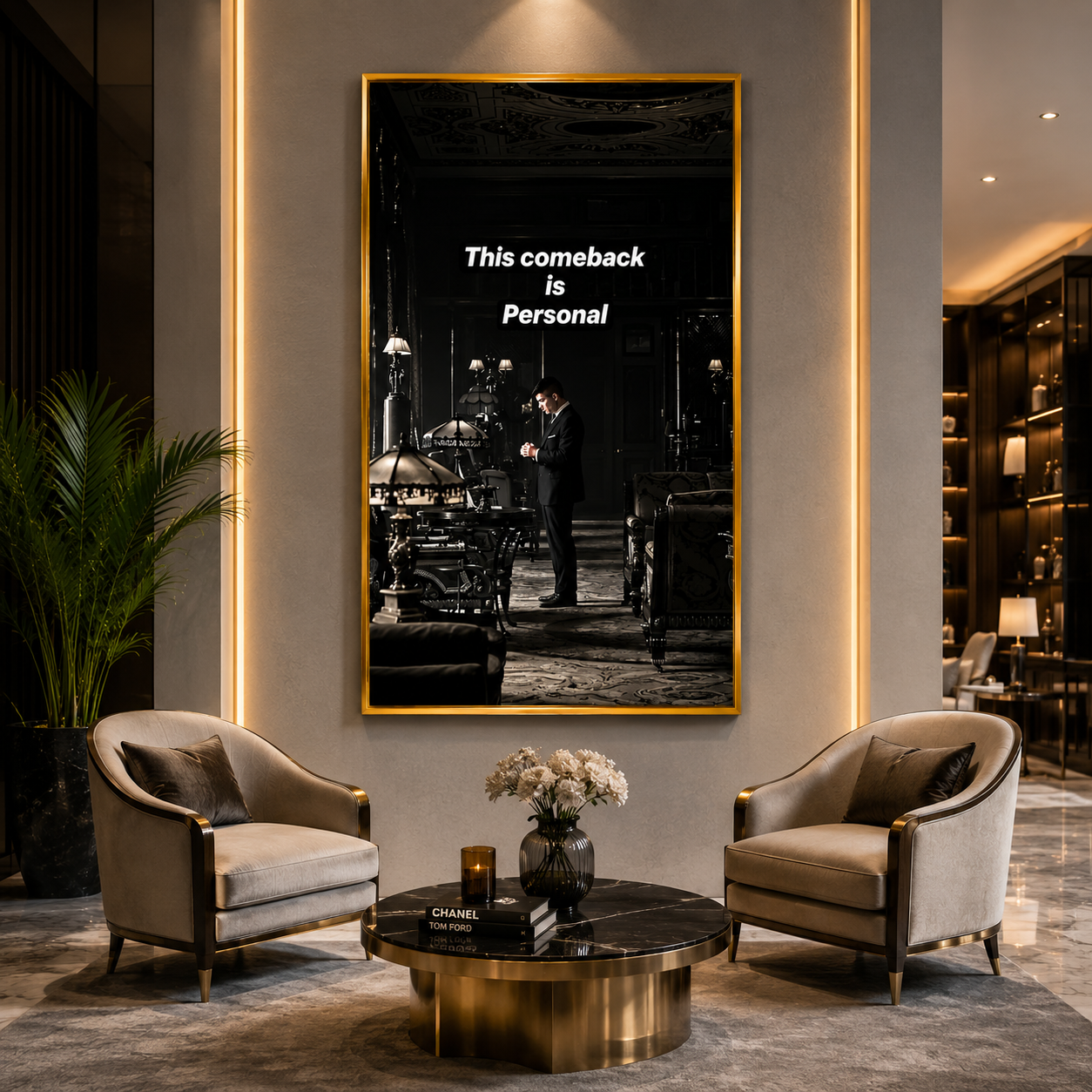Motivational Success Quote Canvas Poster for Luxury Wall Decor