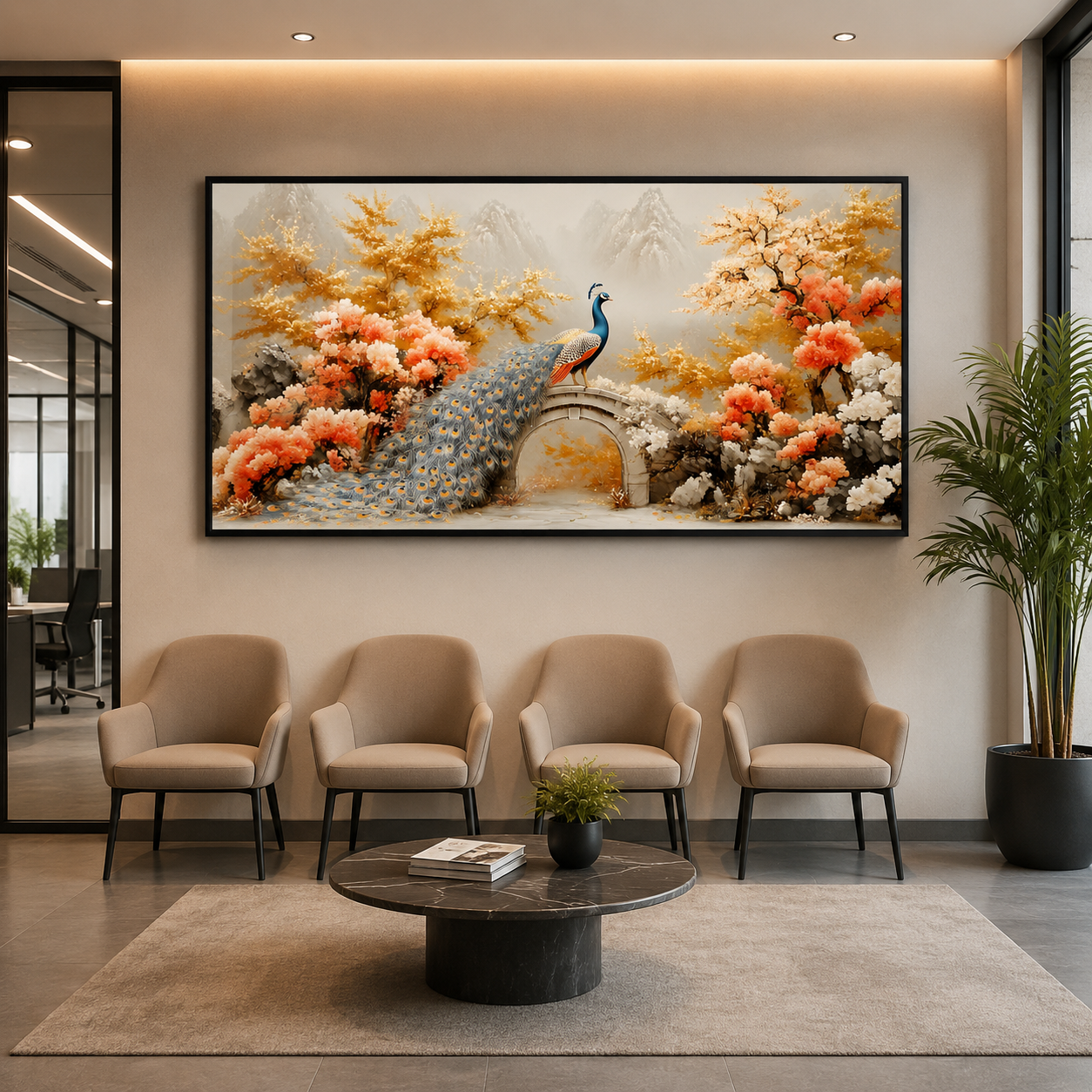 Beautiful Peacock Vastu Canvas Painting for Stylish Home Decor