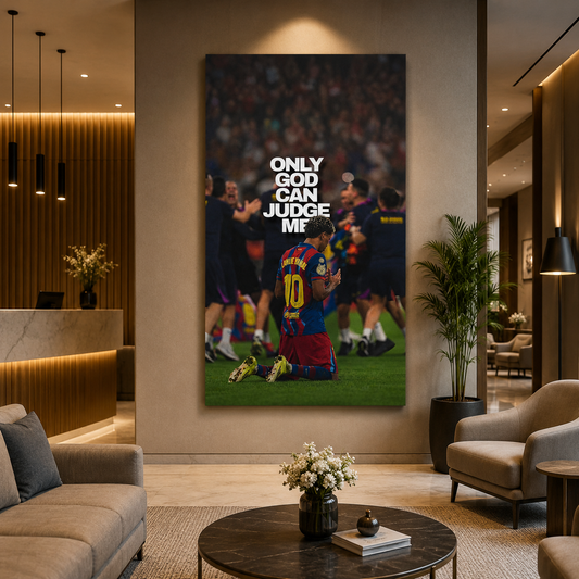 Only God Can Judge Me Motivational Football Canvas Wall Art