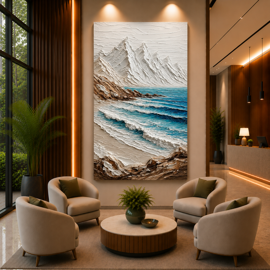 Abstract Coastal Mountain Canvas Wall Art