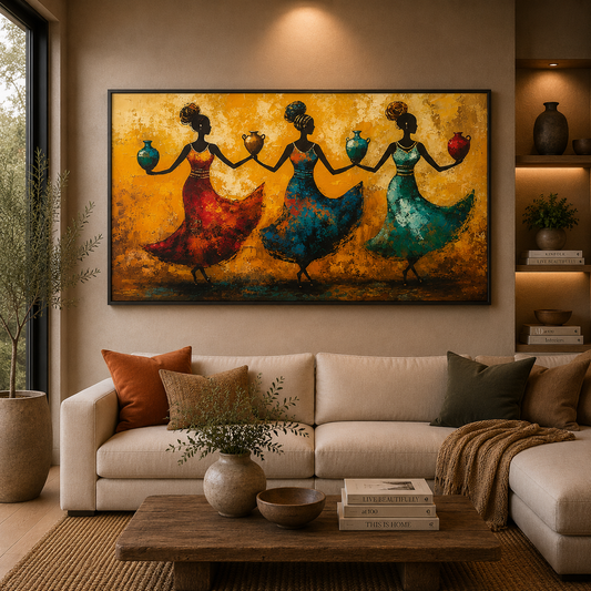 African Tribal Women Canvas Wall Art Painting Decor