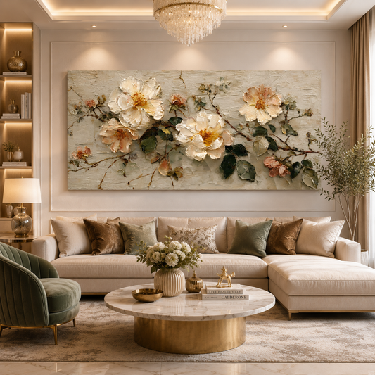 Elegant Vintage Floral Canvas Wall Art for Luxury Home Interiors
