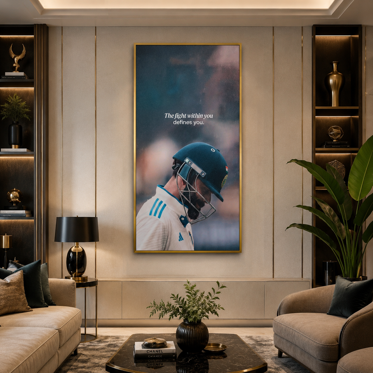 Motivational Cricket Player Canvas Poster for Modern Wall Decor