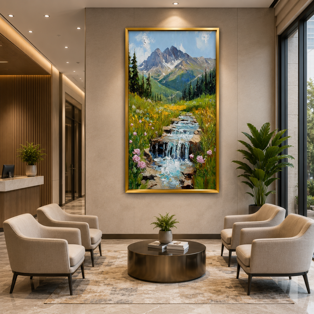 Mountain Stream Landscape Canvas Wall Art for Nature Lovers