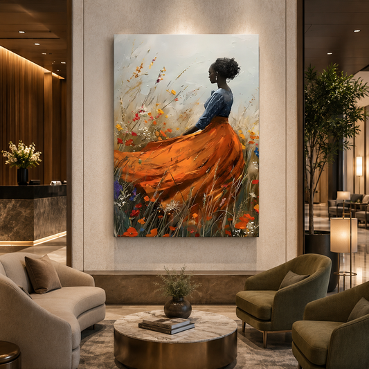 Abstract African Woman Canvas Painting