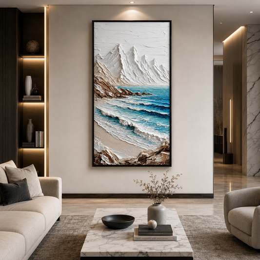 Abstract Coastal Mountain Canvas Wall Art