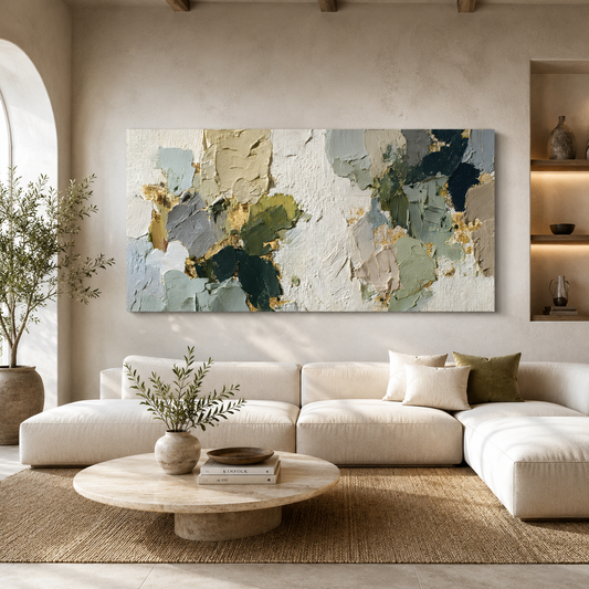 Elegant Neutral Abstract Texture Canvas Wall Art Painting