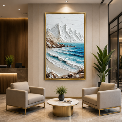 Abstract Coastal Mountain Canvas Wall Art for Modern Interiors