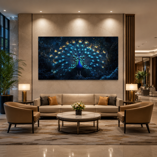 Traditional Peacock Vastu Wall Art Canvas Painting