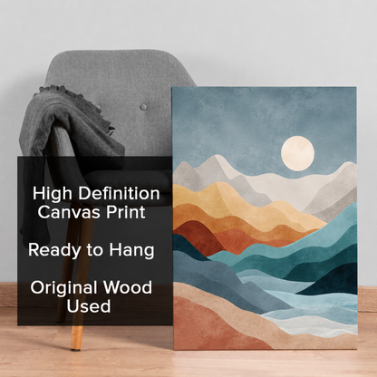 Minimalist Mountain Landscape Abstract Canvas Wall Art Painting