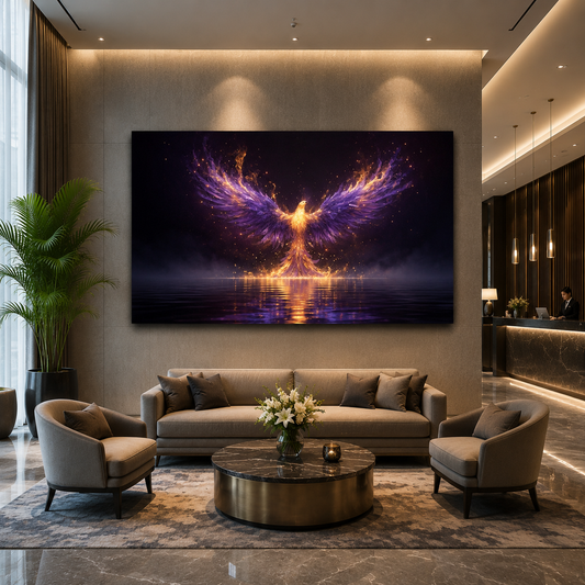Phoenix Vastu Painting Canvas Artwork for Success and Prosperity