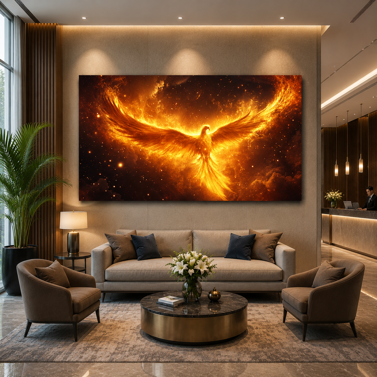 Phoenix Vastu Wall Art Painting Canvas Decor for Living Room