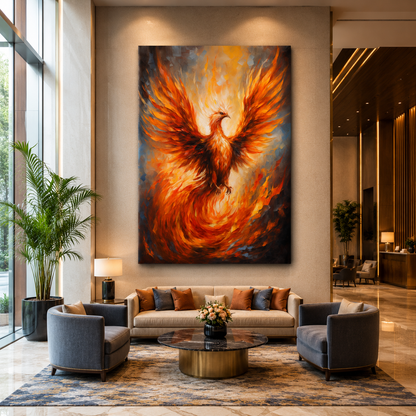 Phoenix Vastu Wall Art Canvas Painting for Positive Energy