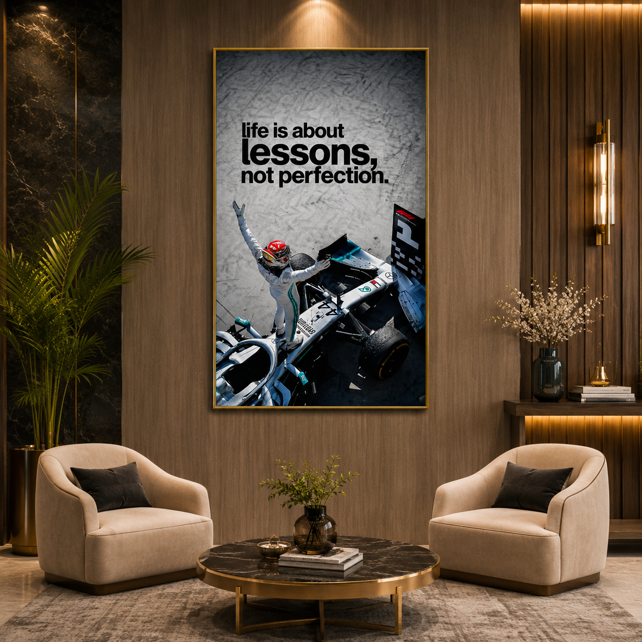 Life Lessons Motivational Racing Car Wall Art Canvas Print