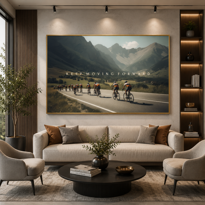 Keep Moving Forward Cycling Motivation Canvas Wall Art Print