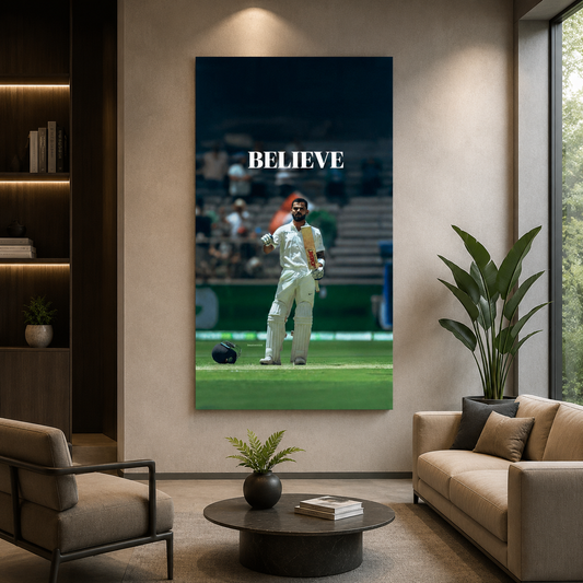 Believe Virat Kohli Motivational Cricket Canvas Wall Art Print