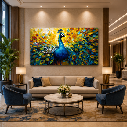 Peacock Canvas Artwork for Sophisticated Interiors