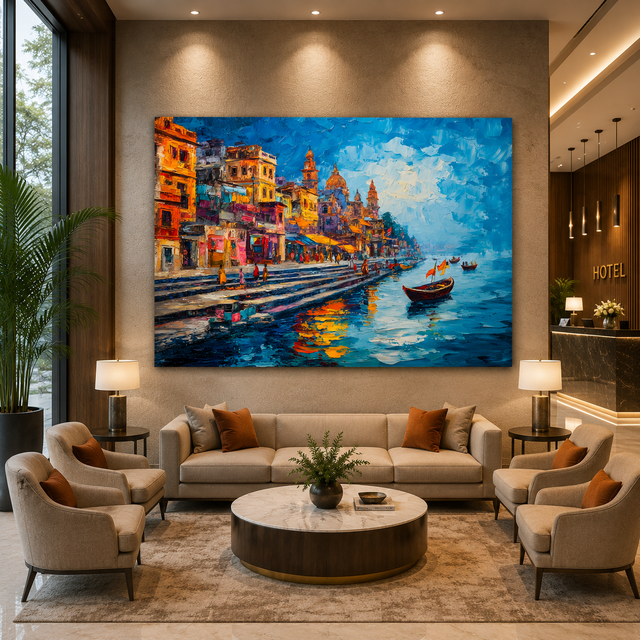 Banaras Ghats Canvas Wall Artwork for Premium Home Decor