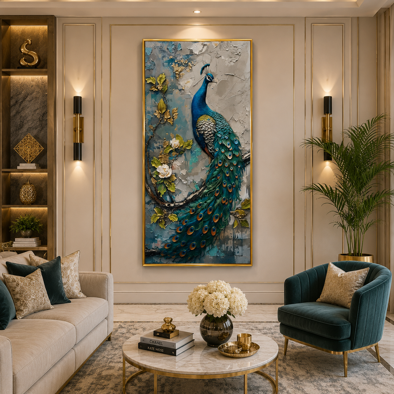 Premium Peacock Wall Decor Canvas Print Artwork