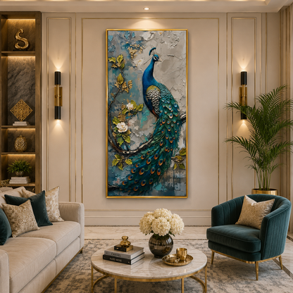 Premium Peacock Wall Decor Canvas Print Artwork