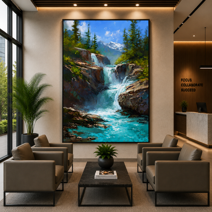 Nature Waterfall Wall Art Canvas Painting for Home Decor