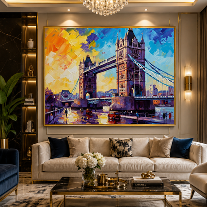 London Tower Bridge Abstract Canvas Wall Art Painting