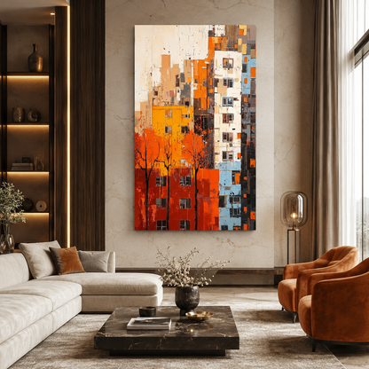 Abstract Modern Cityscape Canvas Wall Art