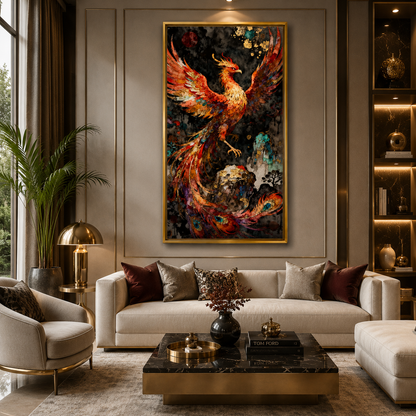 Phoenix Vastu Wall Art Elegant Bird Artwork for Home and Office