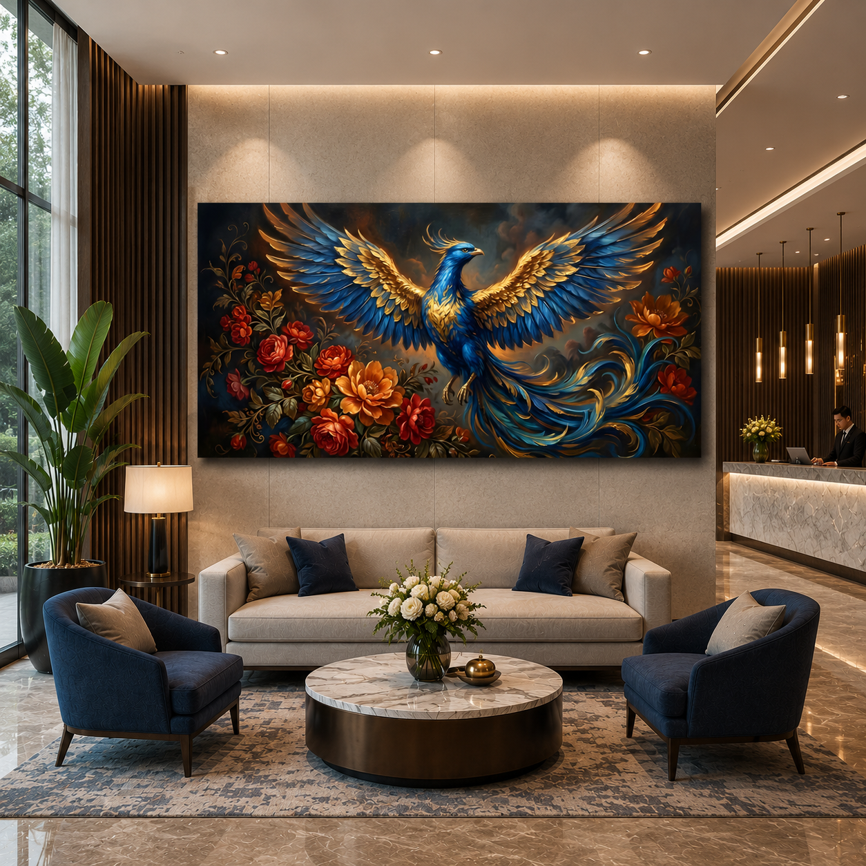 Phoenix Vastu Wall Art Painting for Wealth Luck and Harmony