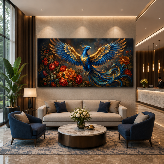 Phoenix Vastu Wall Art Painting for Wealth Luck and Harmony