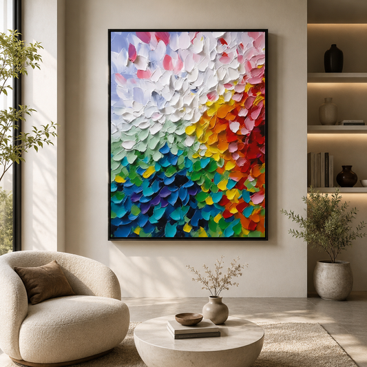 Modern Color Burst Abstract Canvas Wall Art Painting For Home Decor