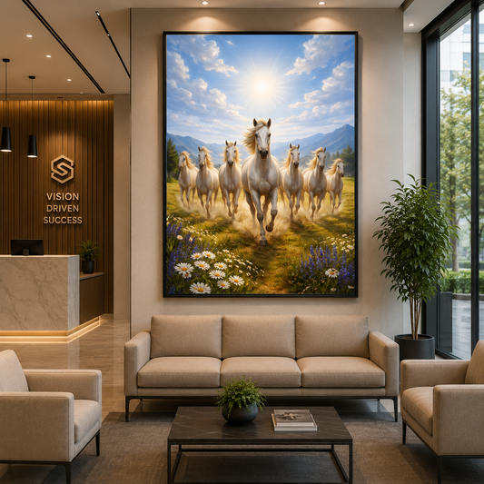 Seven Horse Wall Art Canvas Painting for Living Room Decor