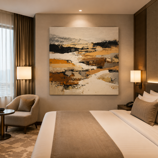 Desert Echo Abstract Wall Art – Modern Neutral Earth Tone Canvas