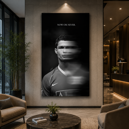 Cristiano Ronaldo Now Or Never Motivational Sports Wall Art Poster